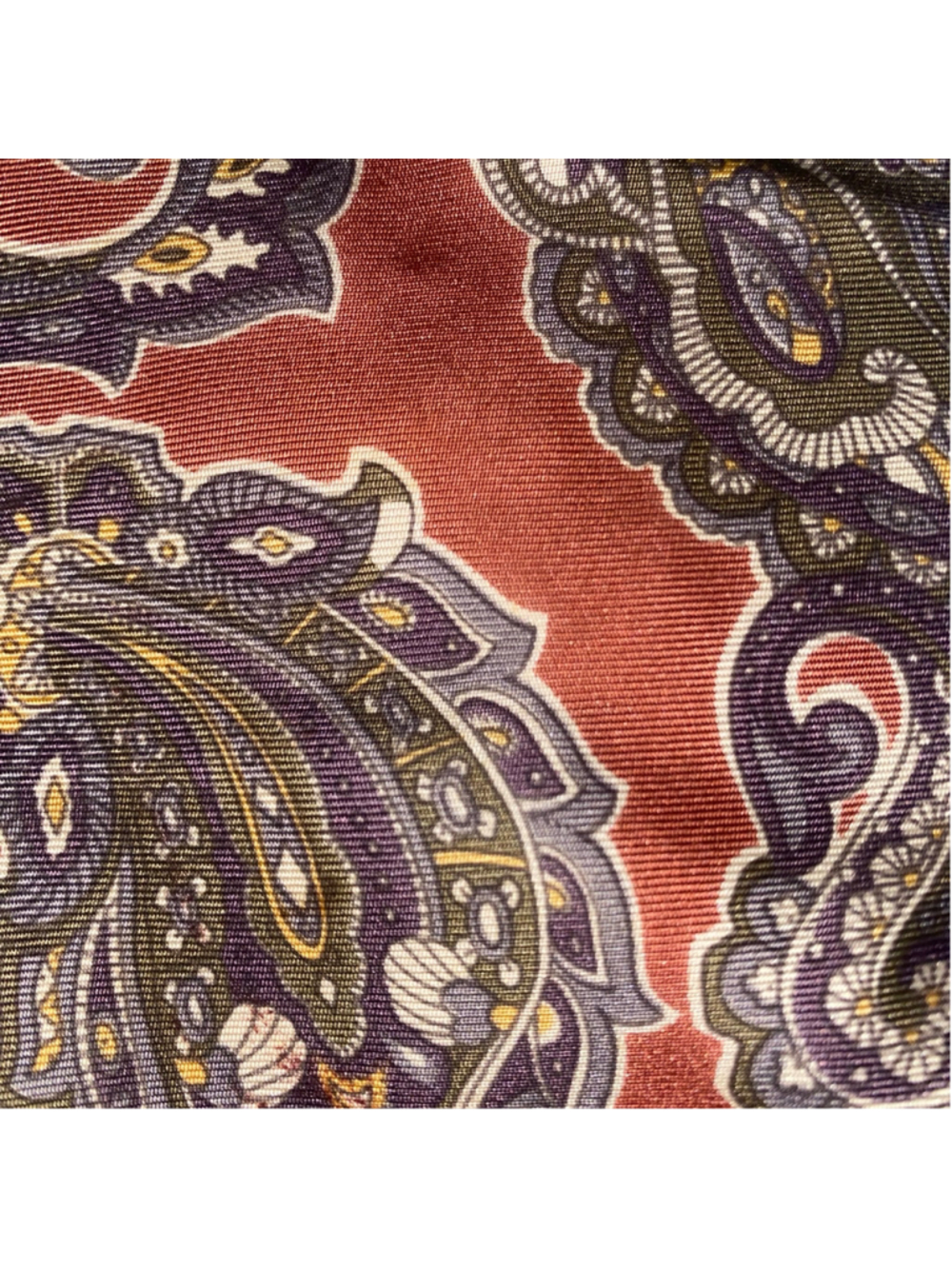 Men's Vintage Christian Dior Paisley Tie, One Size, Orange and Purple - Picture 4 of 4